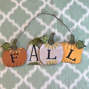 Autumn Pumpkin Wall Decor Metal Sign